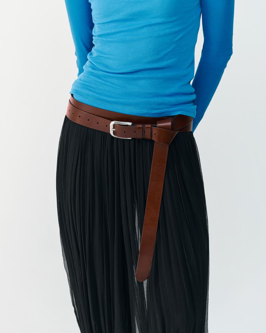Double wrap belt Marrone, Pelle