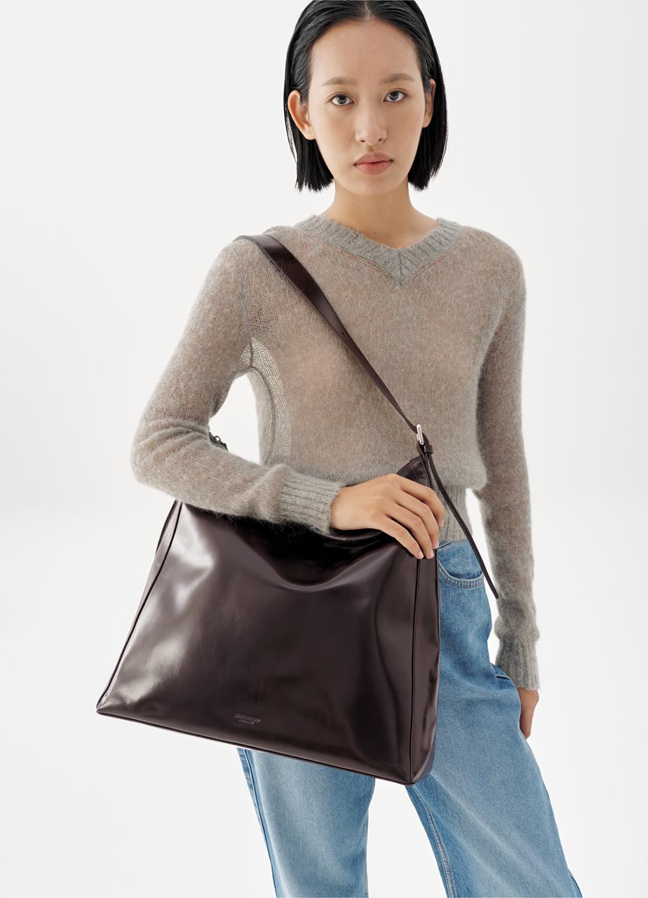 Hilo tas Donkerbruin leer