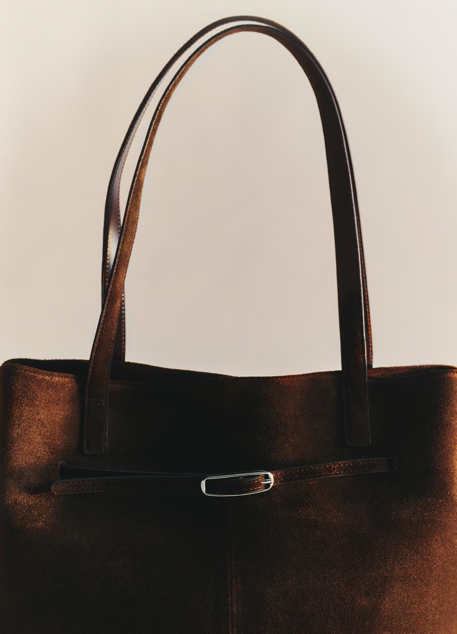 Cannes mid bag Dark Brown suede