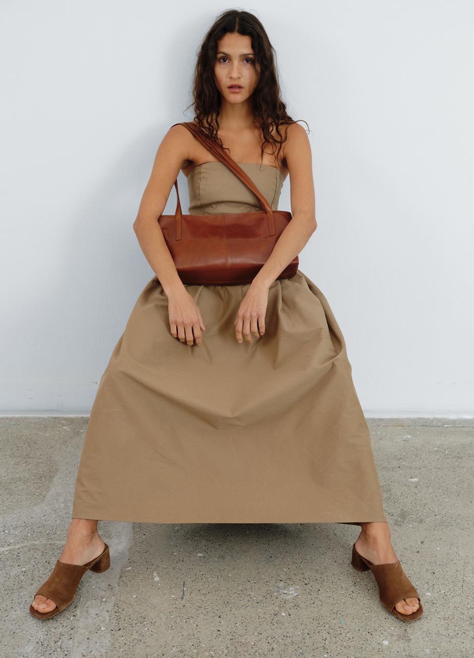 Cannes mini bag Brown, Leather