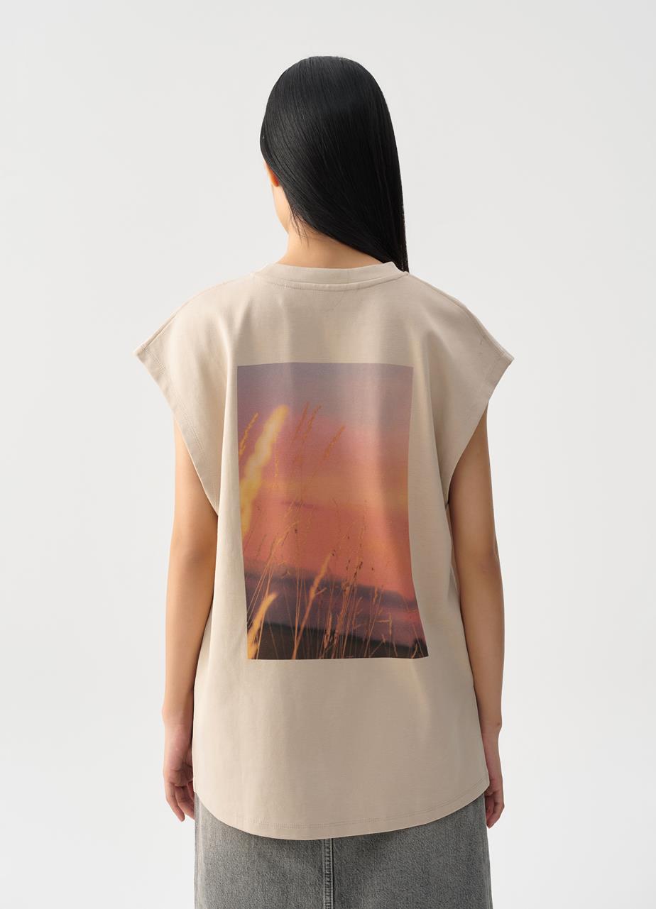 Boxy tank top x neven allgeier Beige tekstiili