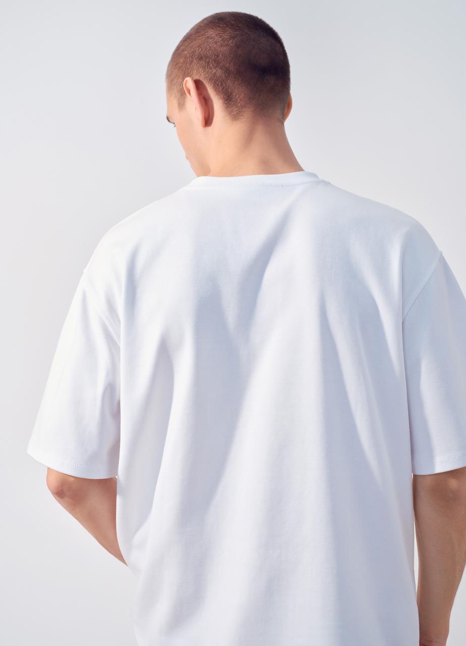 Boxy t-shirt m Weiss textil